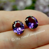Alexandrite, Color Change, Lab-Grown, Lab-Created Faceted Gemstone, 11x9 Oval, SP or GP Setting  June Birthstone
